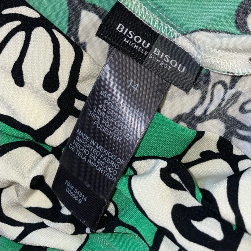 Bisou Bisou Floral Green and White Sleeveless Midi Dress - Picture 4 of 8